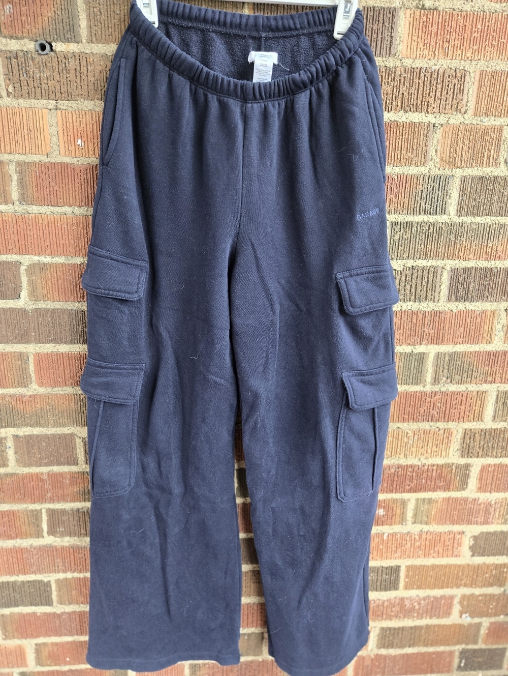 Garage Navy Sweatpants with Elastic Waist